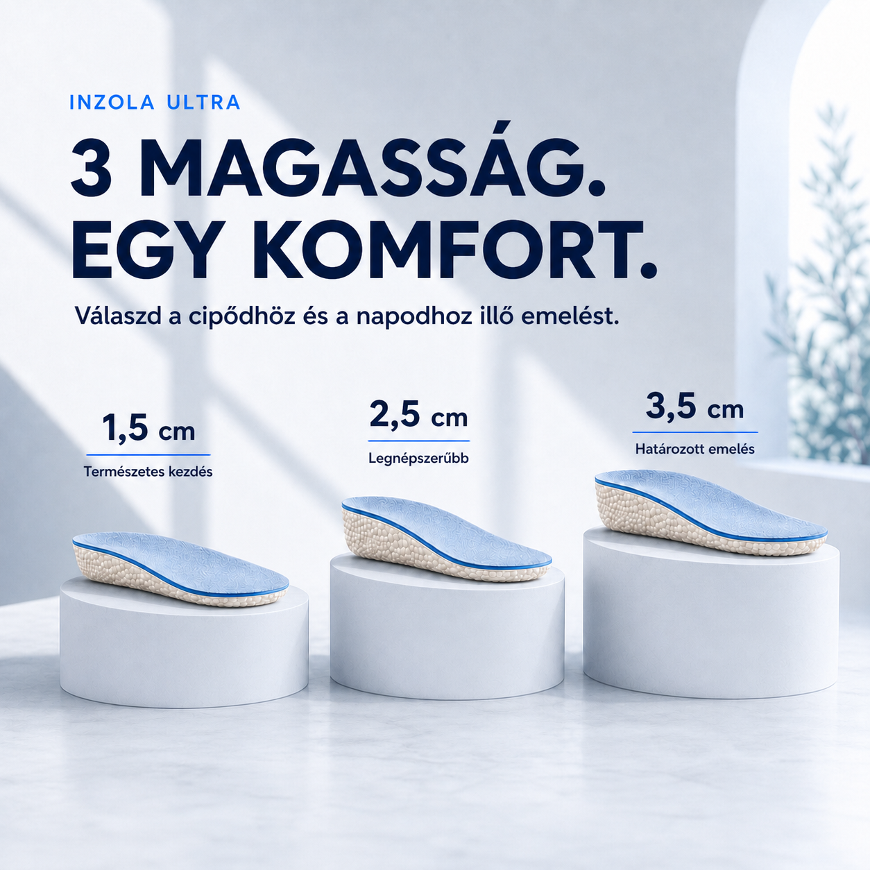 Ultra Memory magasságnövelő talpbetét 1,5, 2,5 és 3,5 cm-es változatban